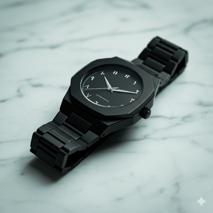 Black Aura Arabic Men's Watch - White Digits