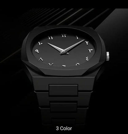 Black Aura Arabic Men's Watch - White Digits